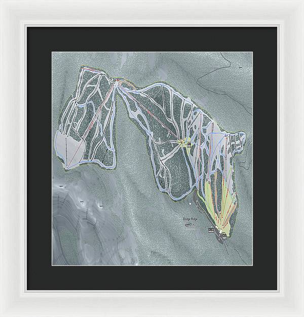 Dodge Ridge Ski Trail Map - Framed Print - Powderaddicts