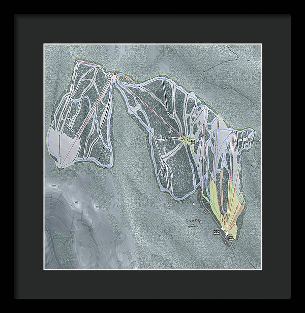 Dodge Ridge Ski Trail Map - Framed Print - Powderaddicts