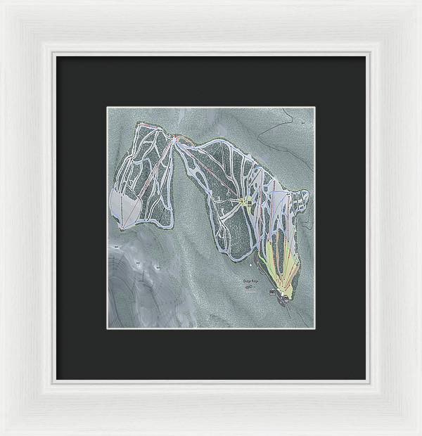 Dodge Ridge Ski Trail Map - Framed Print - Powderaddicts