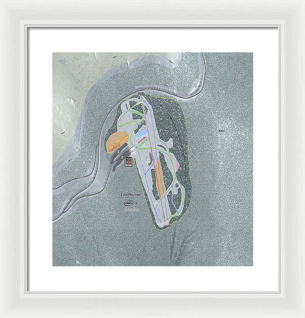 Echo Mountain Ski Trail Map - Framed Print - Powderaddicts