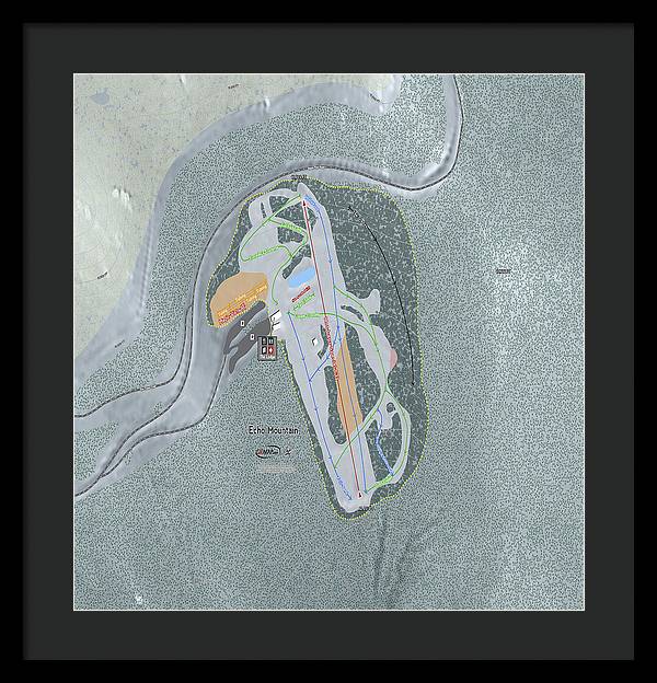 Echo Mountain Ski Trail Map - Framed Print - Powderaddicts