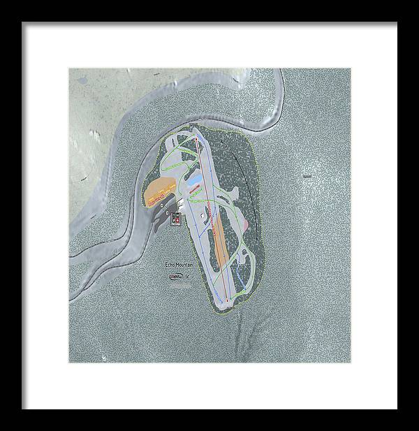 Echo Mountain Ski Trail Map - Framed Print - Powderaddicts