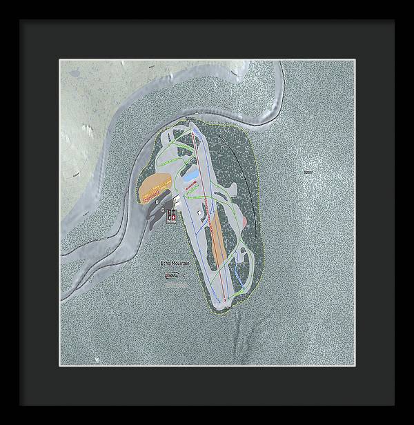 Echo Mountain Ski Trail Map - Framed Print - Powderaddicts