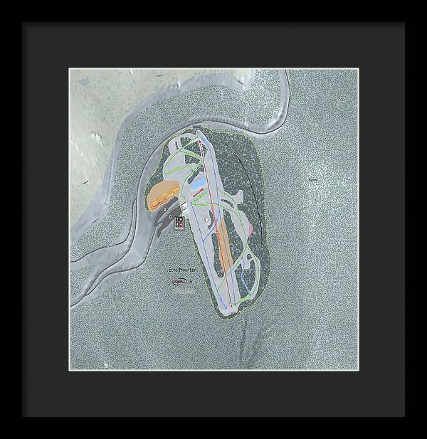 Echo Mountain Ski Trail Map - Framed Print - Powderaddicts