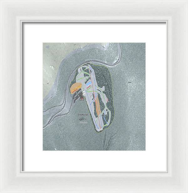 Echo Mountain Ski Trail Map - Framed Print - Powderaddicts