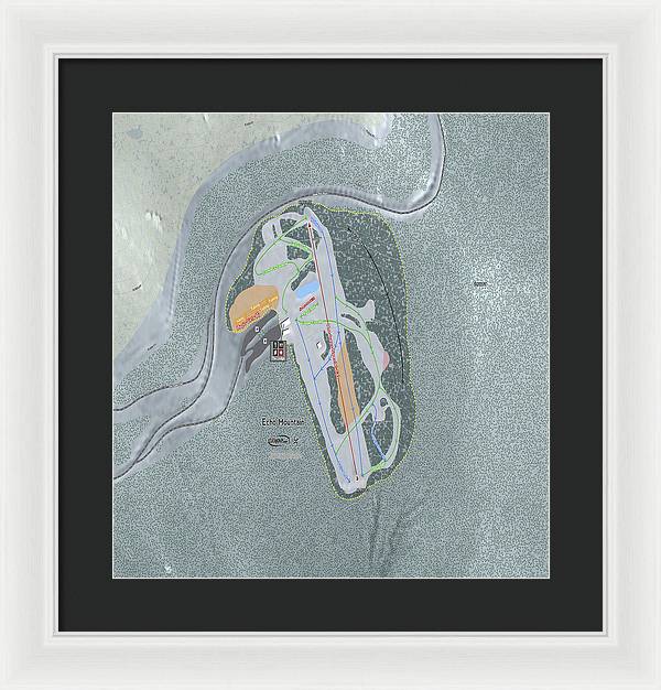 Echo Mountain Ski Trail Map - Framed Print - Powderaddicts