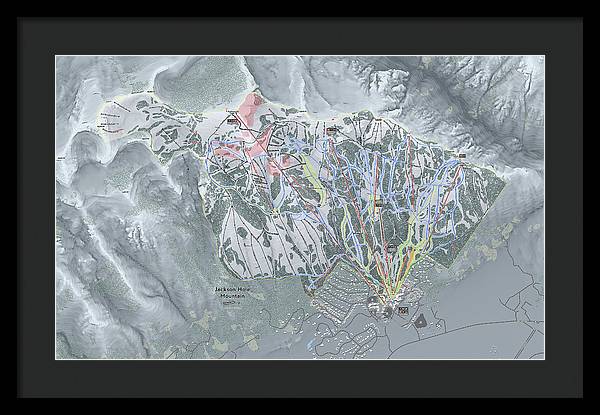 Jackson Hole Ski Trail Map - Framed Print - Powderaddicts