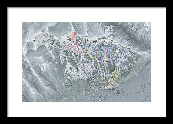 Jackson Hole Ski Trail Map - Framed Print - Powderaddicts