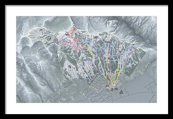 Jackson Hole Ski Trail Map - Framed Print - Powderaddicts