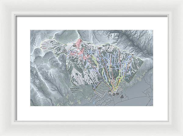 Jackson Hole Ski Trail Map - Framed Print - Powderaddicts