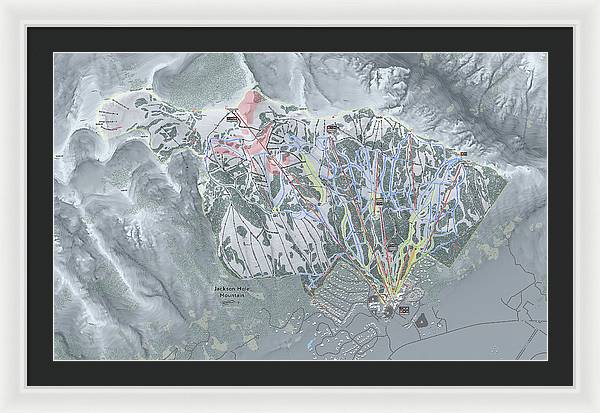 Jackson Hole Ski Trail Map - Framed Print - Powderaddicts