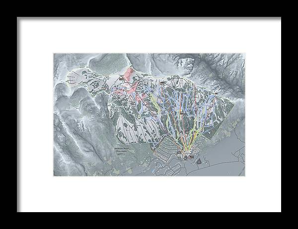 Jackson Hole Ski Trail Map - Framed Print - Powderaddicts