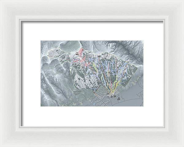 Jackson Hole Ski Trail Map - Framed Print - Powderaddicts