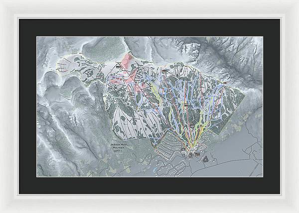 Jackson Hole Ski Trail Map - Framed Print - Powderaddicts