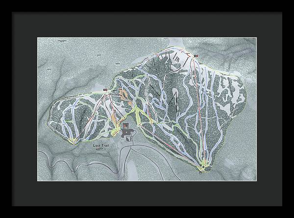 Lost Trail Ski Trail Map - Framed Print - Powderaddicts