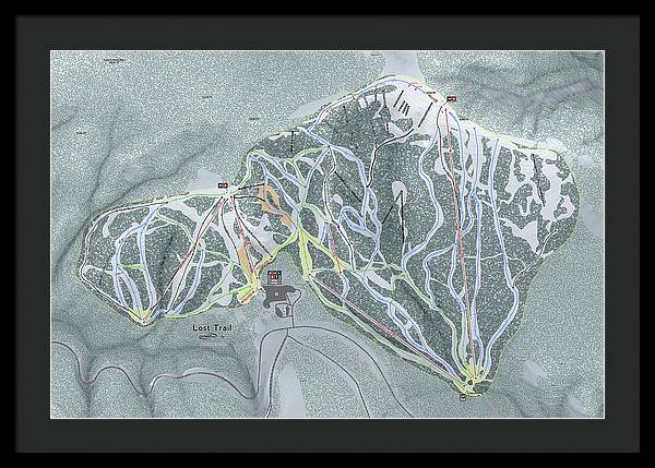 Lost Trail Ski Trail Map - Framed Print - Powderaddicts