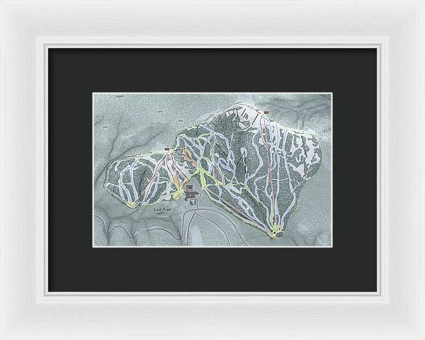 Lost Trail Ski Trail Map - Framed Print - Powderaddicts