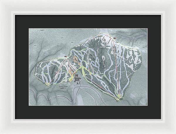 Lost Trail Ski Trail Map - Framed Print - Powderaddicts