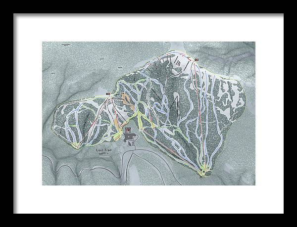 Lost Trail Ski Trail Map - Framed Print - Powderaddicts