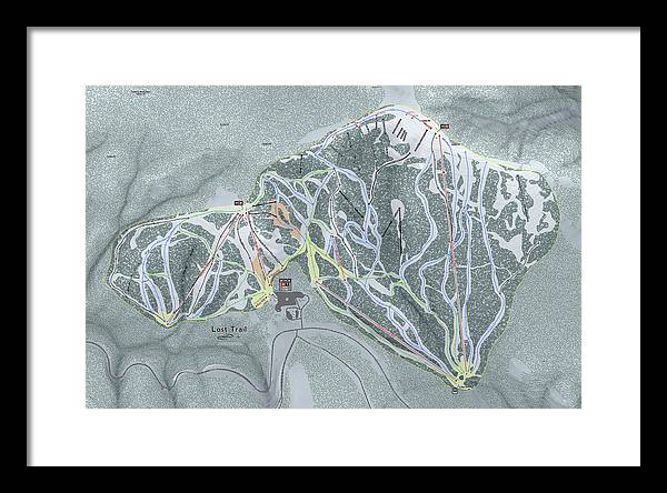 Lost Trail Ski Trail Map - Framed Print - Powderaddicts