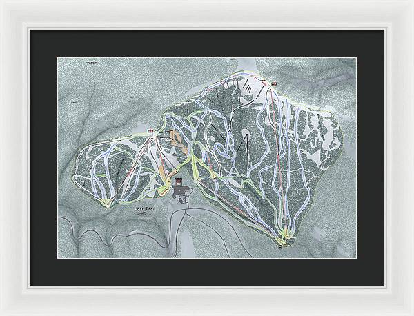 Lost Trail Ski Trail Map - Framed Print - Powderaddicts