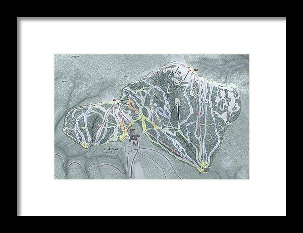Lost Trail Ski Trail Map - Framed Print - Powderaddicts