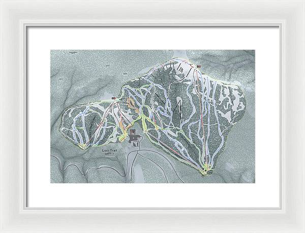 Lost Trail Ski Trail Map - Framed Print - Powderaddicts