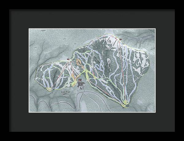 Lost Trail Ski Trail Map - Framed Print - Powderaddicts