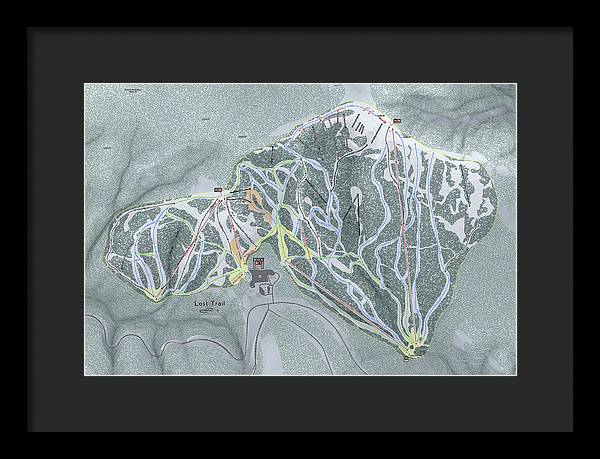 Lost Trail Ski Trail Map - Framed Print - Powderaddicts