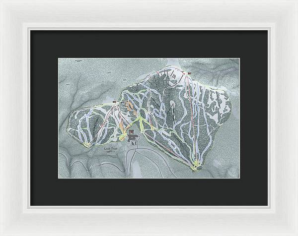 Lost Trail Ski Trail Map - Framed Print - Powderaddicts