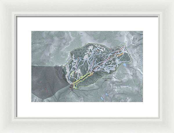 Mission Ridge Ski Resort Map - Framed Print