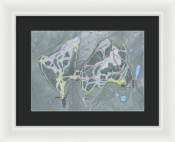Mt Baker Ski Trail Map - Framed Print - Powderaddicts