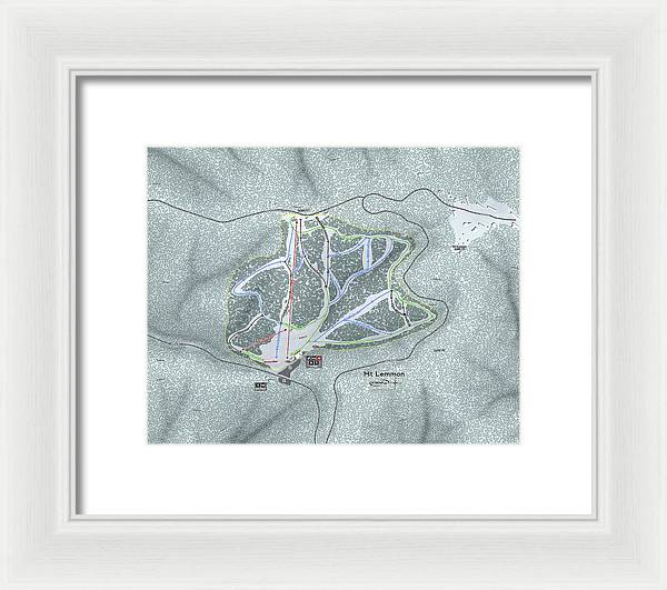 Mt Lemmon Ski Trail Map - Framed Print - Powderaddicts