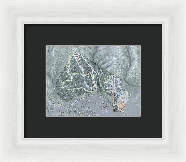 Nordic Valley Ski Trail Map - Framed Print - Powderaddicts