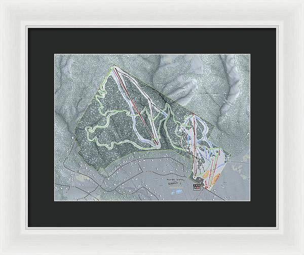 Nordic Valley Ski Trail Map - Framed Print - Powderaddicts