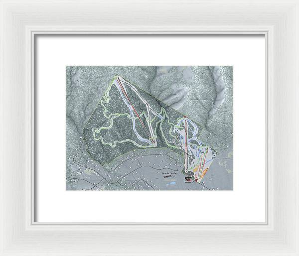 Nordic Valley Ski Trail Map - Framed Print - Powderaddicts