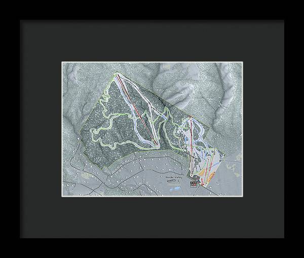 Nordic Valley Ski Trail Map - Framed Print - Powderaddicts