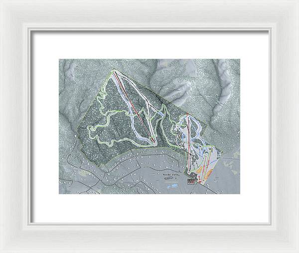 Nordic Valley Ski Trail Map - Framed Print - Powderaddicts