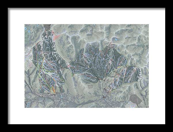 Park City Ski Trail Map - Framed Print - Powderaddicts