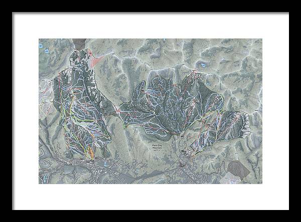Park City Ski Trail Map - Framed Print - Powderaddicts