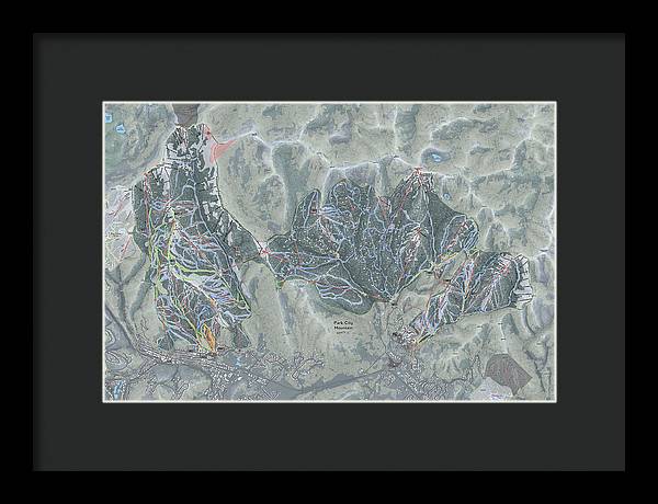 Park City Ski Trail Map - Framed Print - Powderaddicts