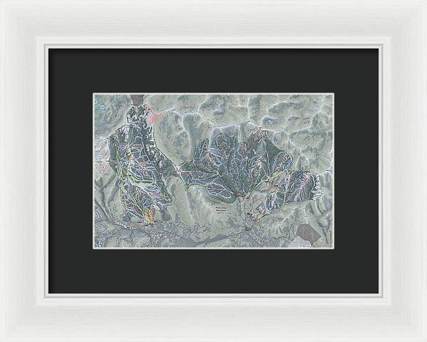 Park City Ski Trail Map - Framed Print - Powderaddicts