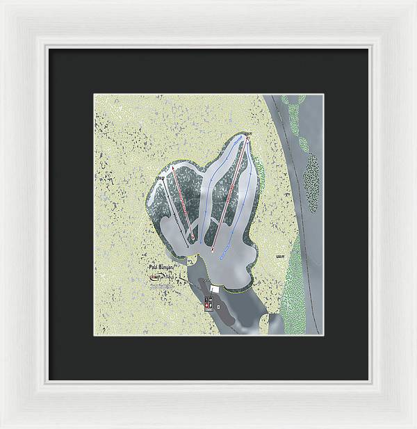 Paul Bunyan Ski Trail Map - Framed Print - Powderaddicts