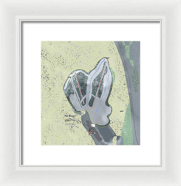 Paul Bunyan Ski Trail Map - Framed Print - Powderaddicts