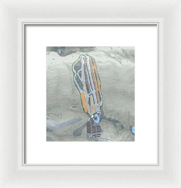 Powder Ridge Ski Trail Map - Framed Print - Powderaddicts