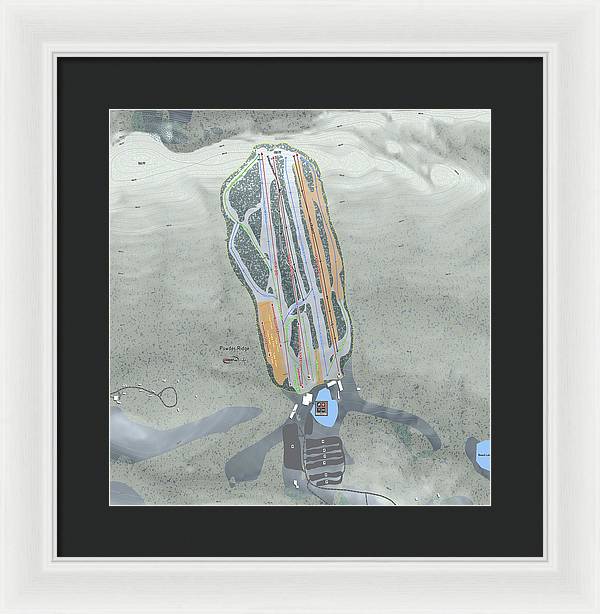 Powder Ridge Ski Trail Map - Framed Print - Powderaddicts