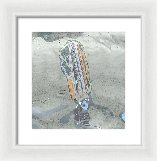 Powder Ridge Ski Trail Map - Framed Print - Powderaddicts