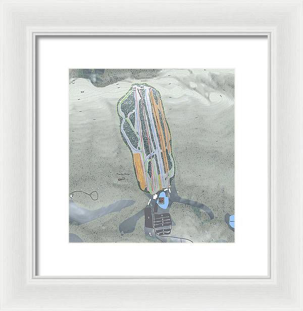 Powder Ridge Ski Trail Map - Framed Print - Powderaddicts