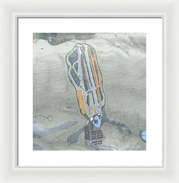 Powder Ridge Ski Trail Map - Framed Print - Powderaddicts