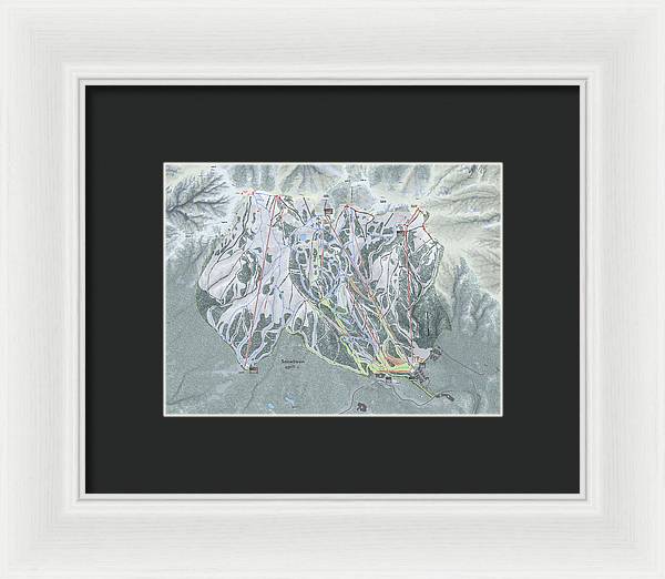 Snowbasin Ski Trail Map - Framed Print - Powderaddicts